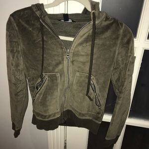 Velour hooded jacket